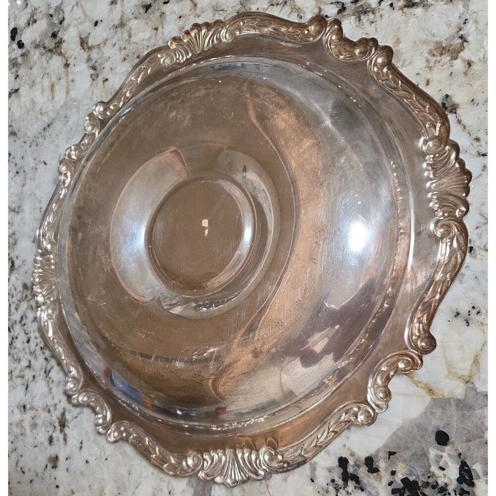 Vintage silver Plate dish 12.5 inch - Picture 2 of 3